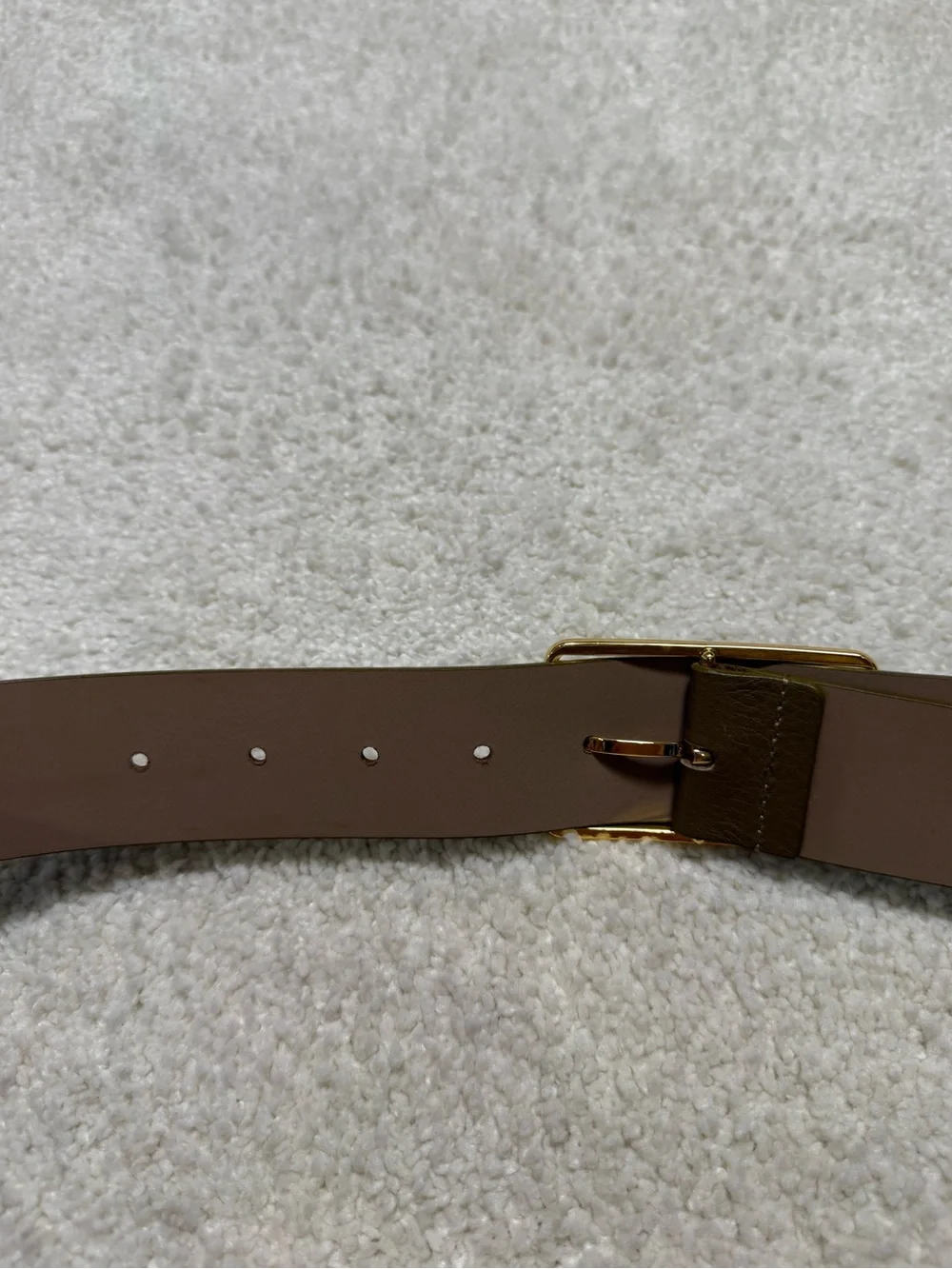B-Low the Belt Milla Leather Hip Belt Olive Green Tan Gold Buckle Size Small